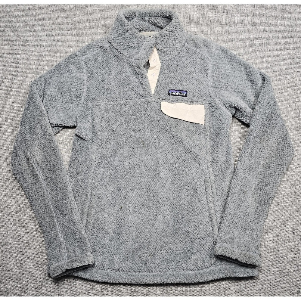 Patagonia Sweater Womens Small Gray Snap T Fleece Pullover Lightweight Outdoors